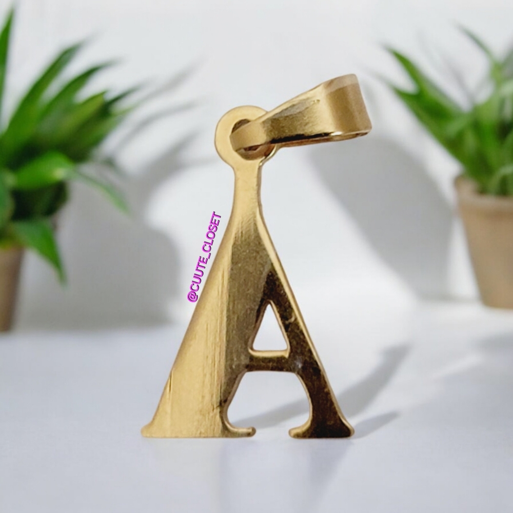 SS Gold Stainless steel letter "A" pendant/charm Necklace/bracelet